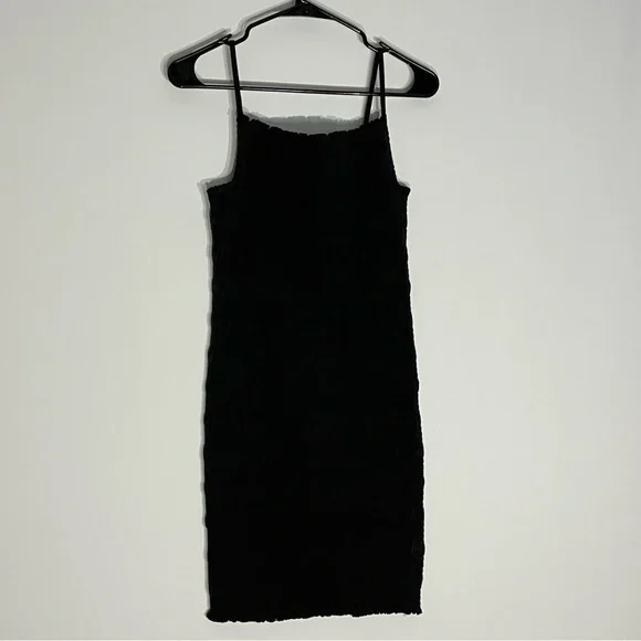 H&M | Dresses | Hm Size Large Short Bodycon Dress Smocked Scrunch Black  Party Dress Used | Poshmark